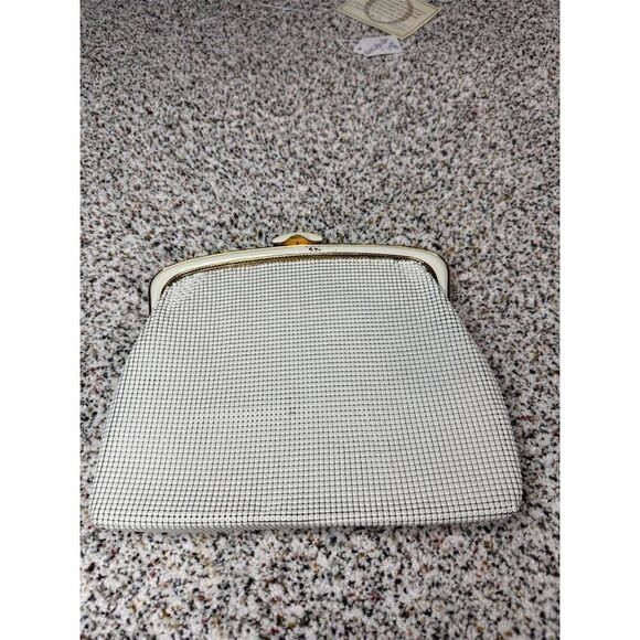 Vintage Oroton White Mesh Shoulder Bag Gold Strap Evening Handbag​ - Picture 1 of 9